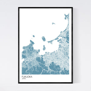 Fukuoka City Map Print