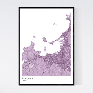 Fukuoka City Map Print