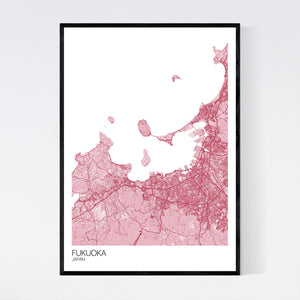 Fukuoka City Map Print