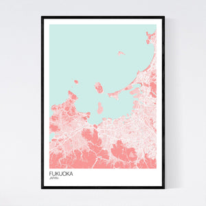 Fukuoka City Map Print