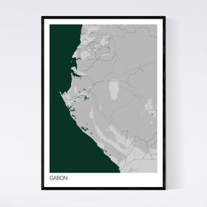 Gabon Country Map Print
