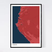 Load image into Gallery viewer, Gabon Country Map Print