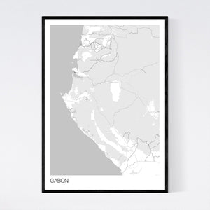 Gabon Country Map Print