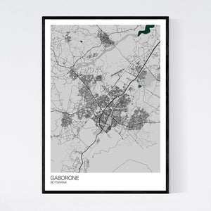 Gaborone City Map Print