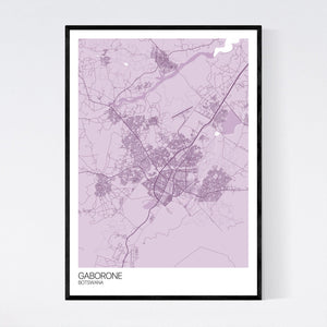 Map of Gaborone, Botswana
