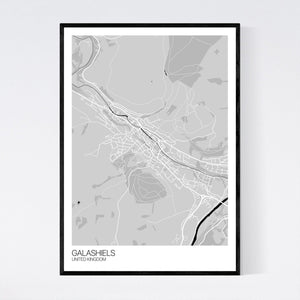 Galashiels City Map Print