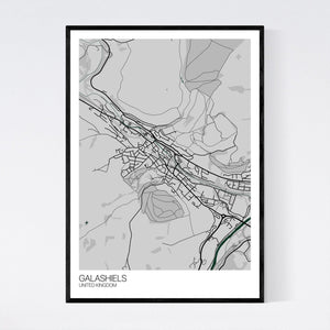 Galashiels City Map Print