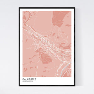 Galashiels City Map Print
