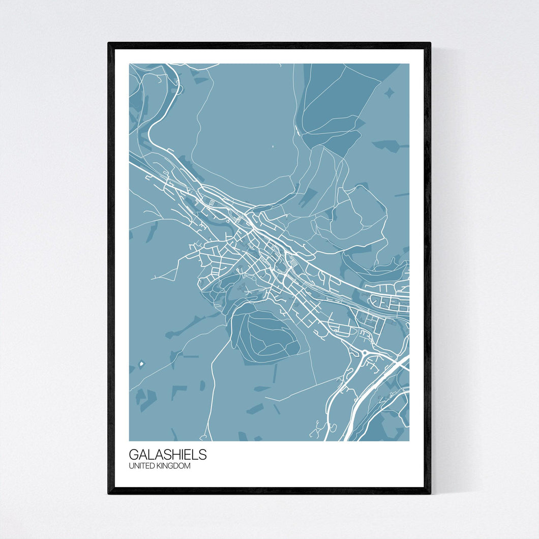 Galashiels City Map Print