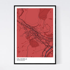 Galashiels City Map Print