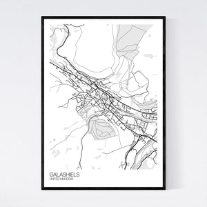 Galashiels City Map Print