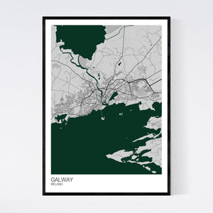 Galway City Map Print
