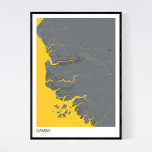 Load image into Gallery viewer, Gambia Country Map Print