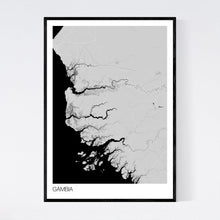 Load image into Gallery viewer, Gambia Country Map Print