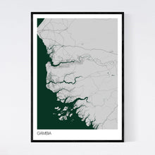 Load image into Gallery viewer, Gambia Country Map Print
