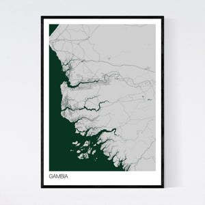 Gambia Country Map Print