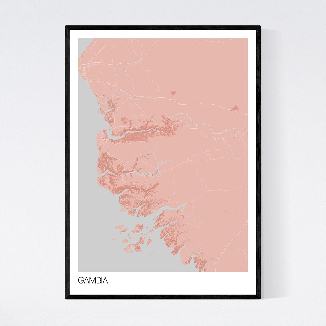 Gambia Country Map Print