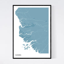 Load image into Gallery viewer, Gambia Country Map Print