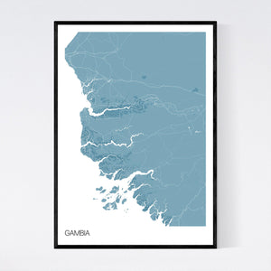 Gambia Country Map Print