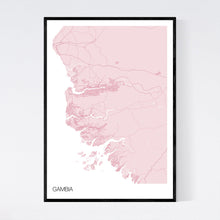 Load image into Gallery viewer, Gambia Country Map Print