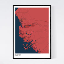 Load image into Gallery viewer, Gambia Country Map Print