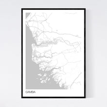 Load image into Gallery viewer, Gambia Country Map Print