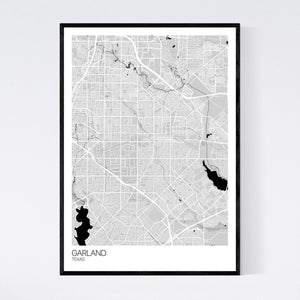 Garland City Map Print