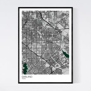 Garland City Map Print