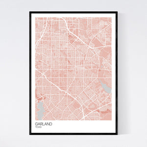Garland City Map Print