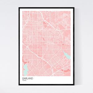 Garland City Map Print