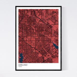 Garland City Map Print
