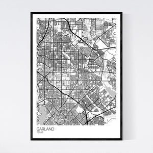 Garland City Map Print
