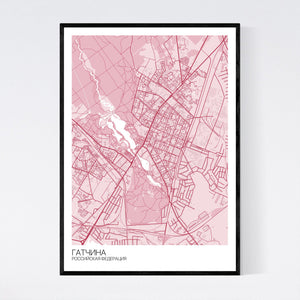 Gatchina City Map Print