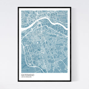 Gateshead City Map Print