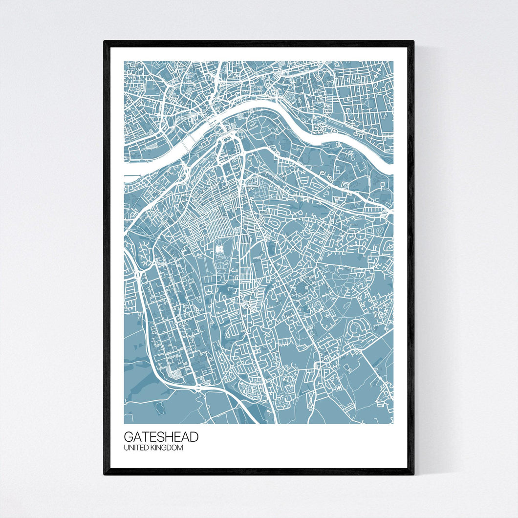 Gateshead City Map Print