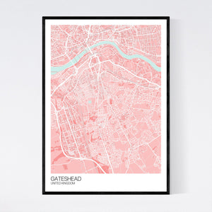 Gateshead City Map Print