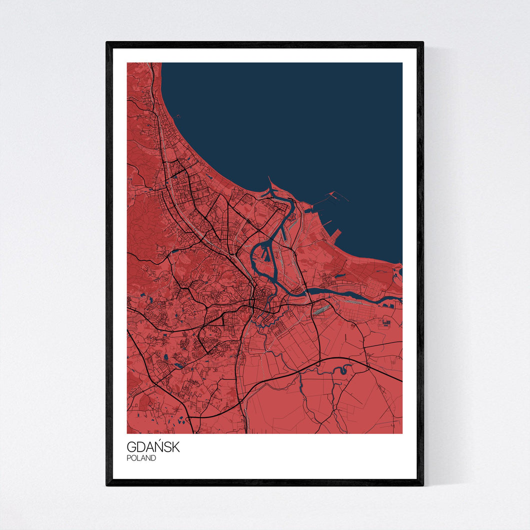 Map of Gdańsk, Poland