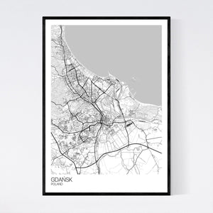 Gdańsk City Map Print