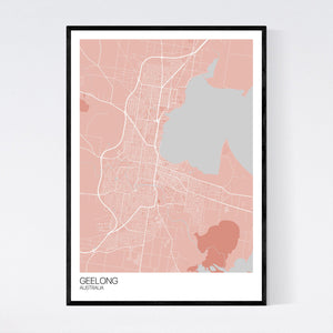 Geelong City Map Print