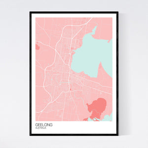 Geelong City Map Print