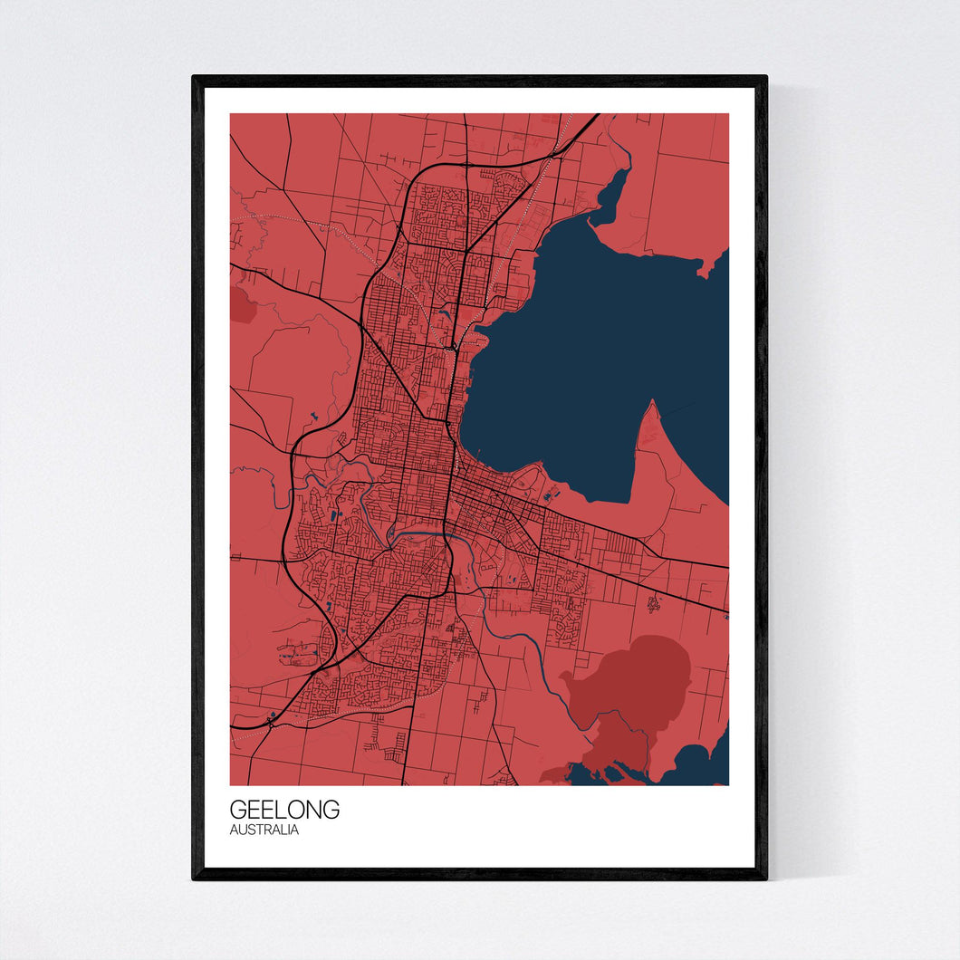 Geelong City Map Print