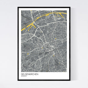 Gelsenkirchen City Map Print