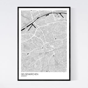 Gelsenkirchen City Map Print