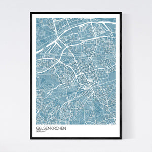 Gelsenkirchen City Map Print