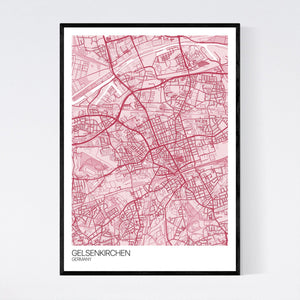 Gelsenkirchen City Map Print