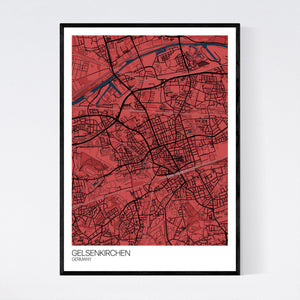 Gelsenkirchen City Map Print