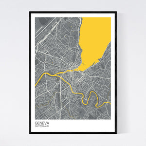 Map of Geneva, Switzerland