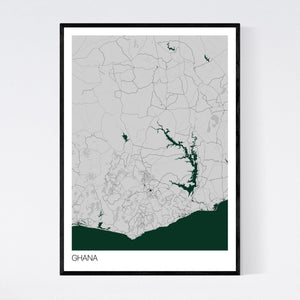 Ghana Country Map Print