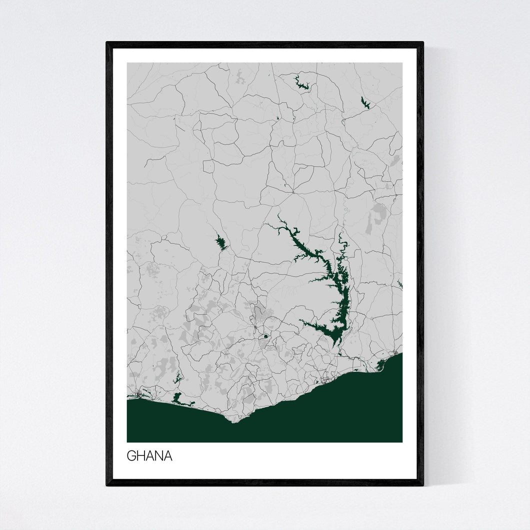 Ghana Country Map Print