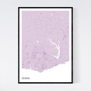 Ghana Country Map Print